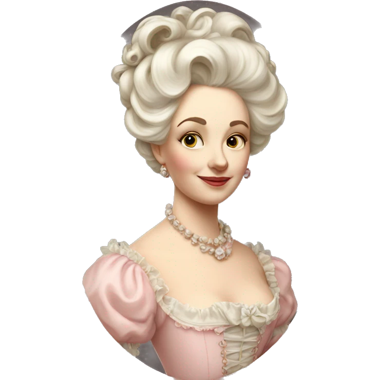 vintage rococo white woman in a light pink gown  emoji