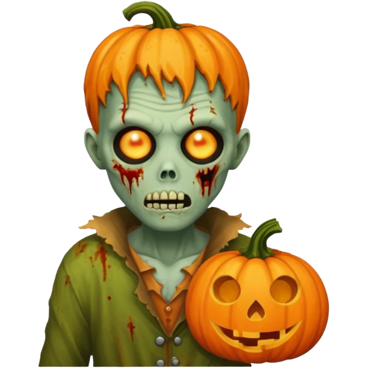 zombie with pumpkin emoji