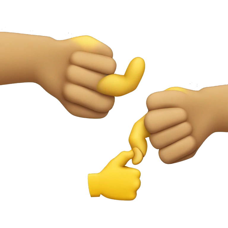 Yellow right hand and left hand with thumbs down, and with the thumbs touching eachother  emoji