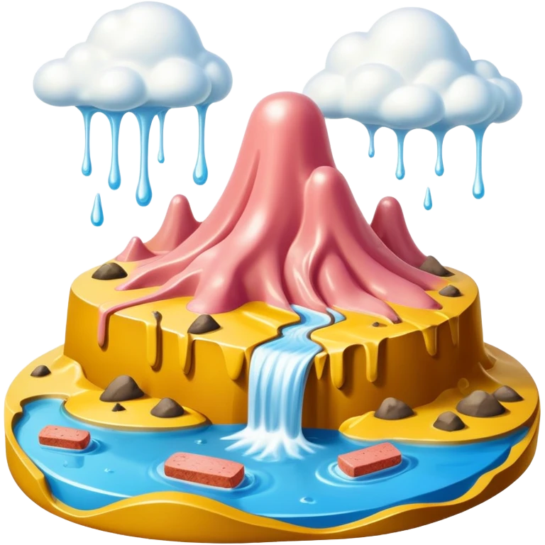 spam land surreal dali style melting landscape emoji