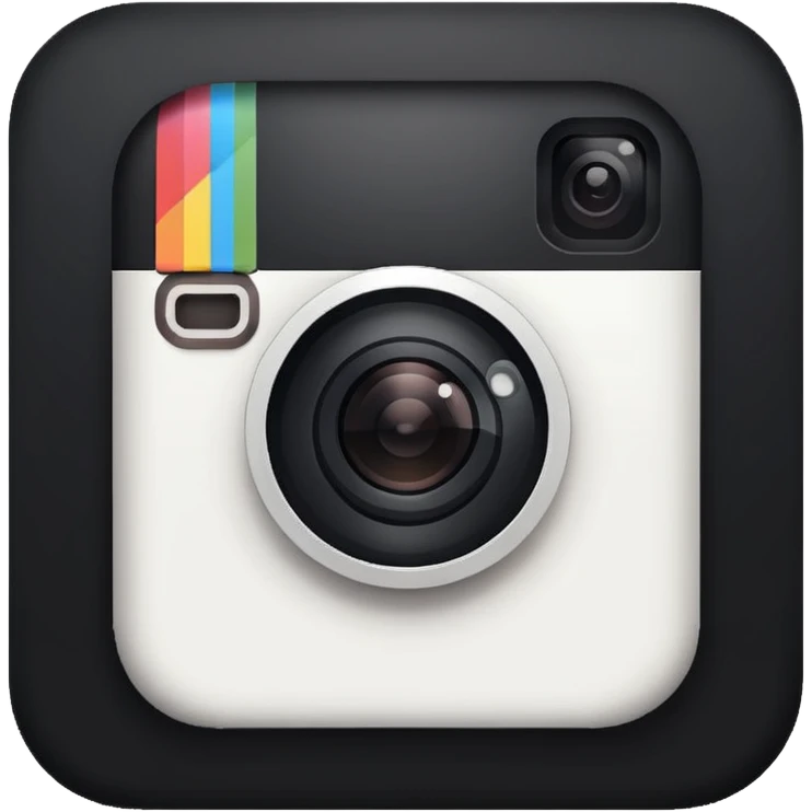 Black and white Instagram logo emoji