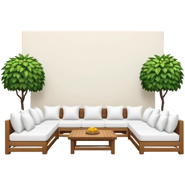 Patio with white couches emoji