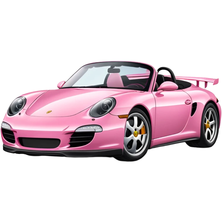 full view of a pink porsche sports car emoji