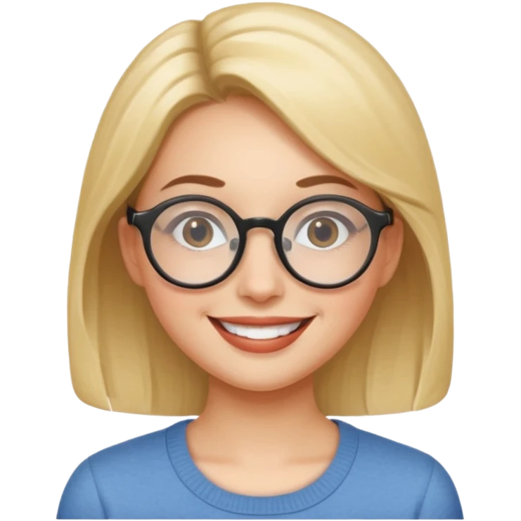 Round Glasses Woman emoji