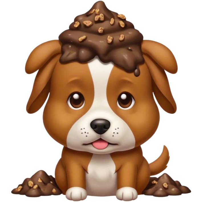 Dog with poop on his head emoji