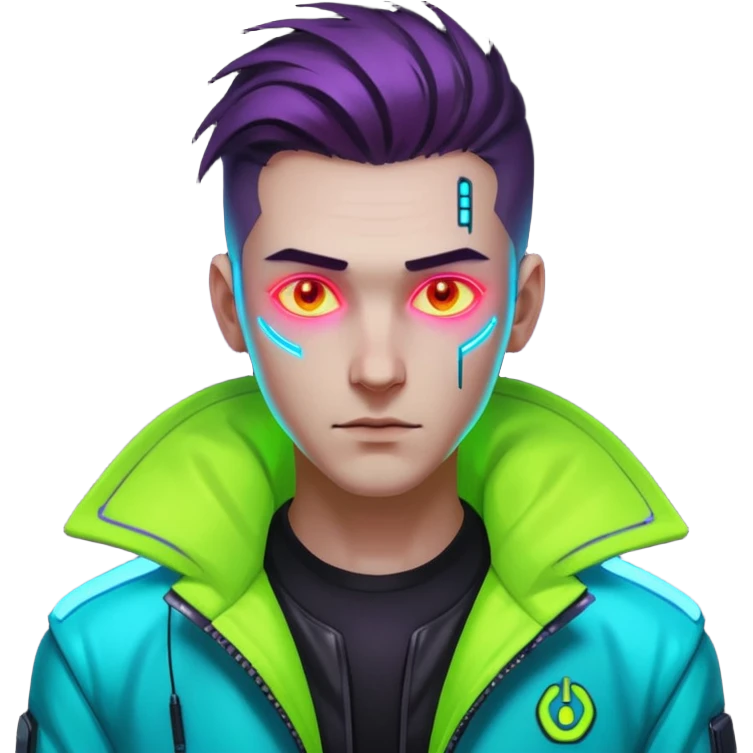 Cyberpunk man head emoji