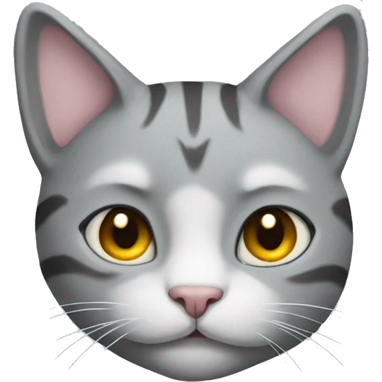 Cat gray Croissant  emoji