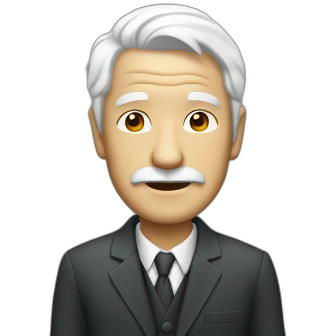 old man with white hair and suit emoji