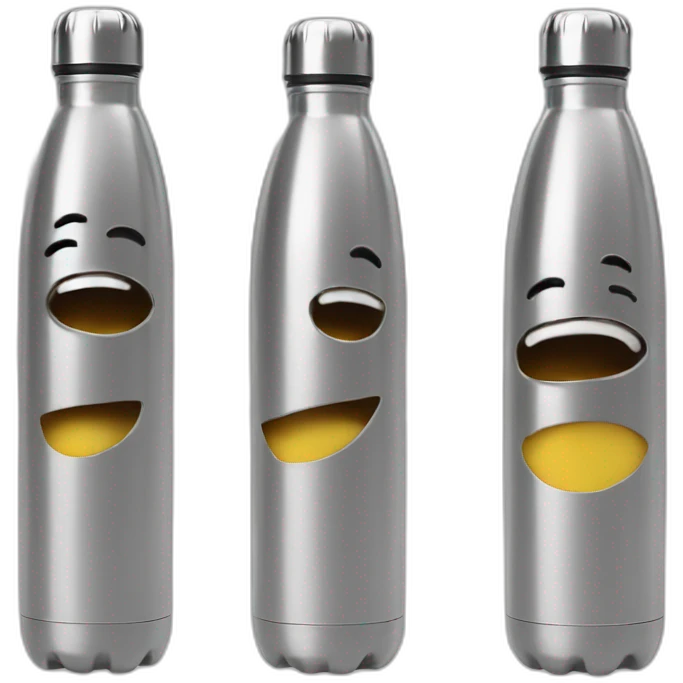 Stainless steel water bottle emoji