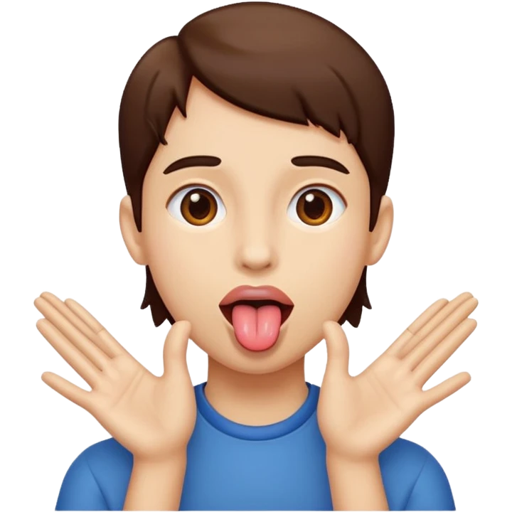 face with tongue out and hands to the side emoji