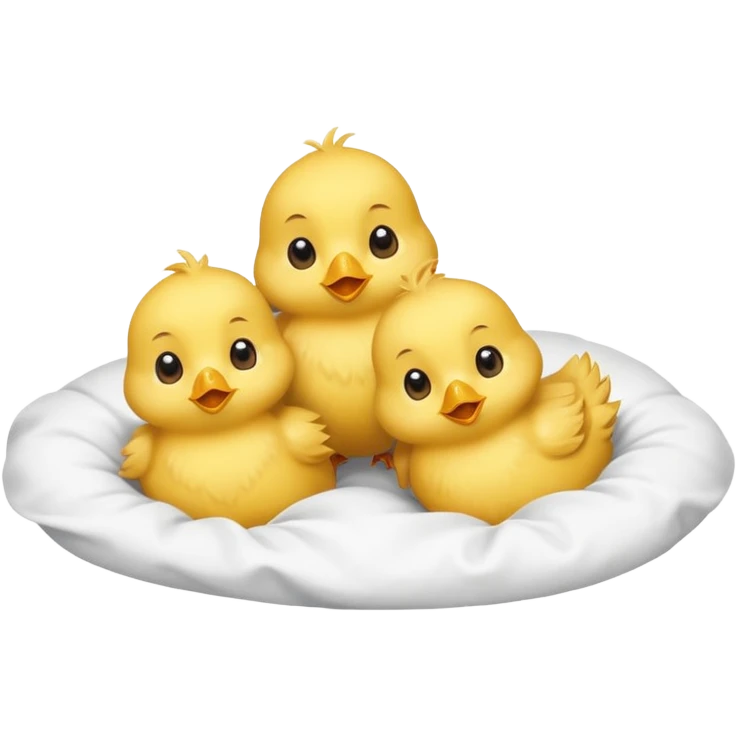 Two baby chicks laying on their back in bed emoji