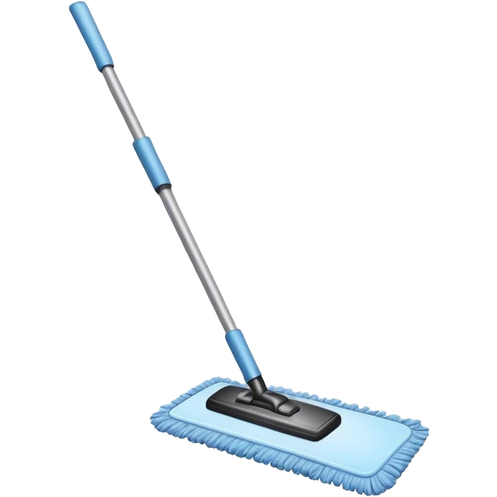 A household floor mop with a handle and cleaning pad emoji