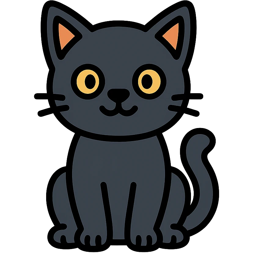 young black cat emoji