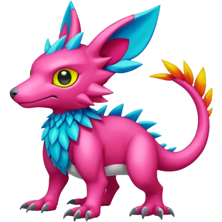 colorful Fakémon-Digimon-Fionbri-Trico-creature (full body) emoji