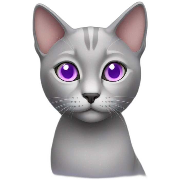 grey cat lilac eyes emoji