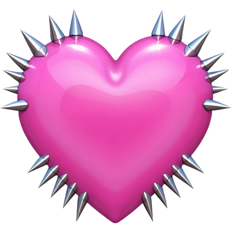 pink glittery heart with chrome spikes emoji