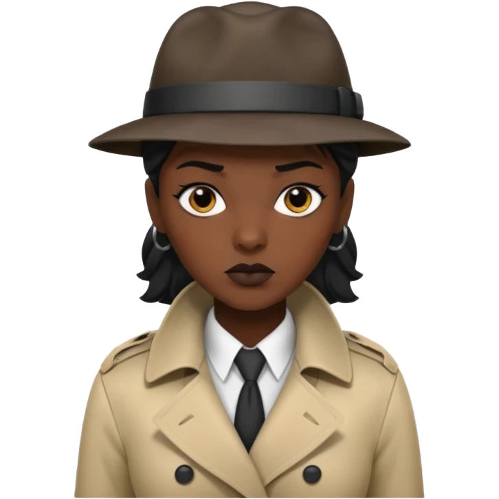 female detective, black skin emoji