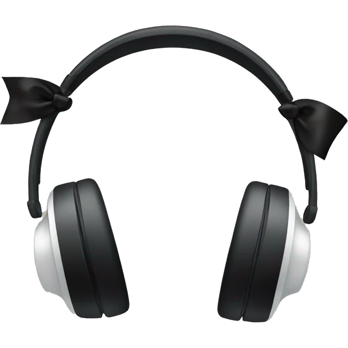 Headphones with black bow ribbons emoji