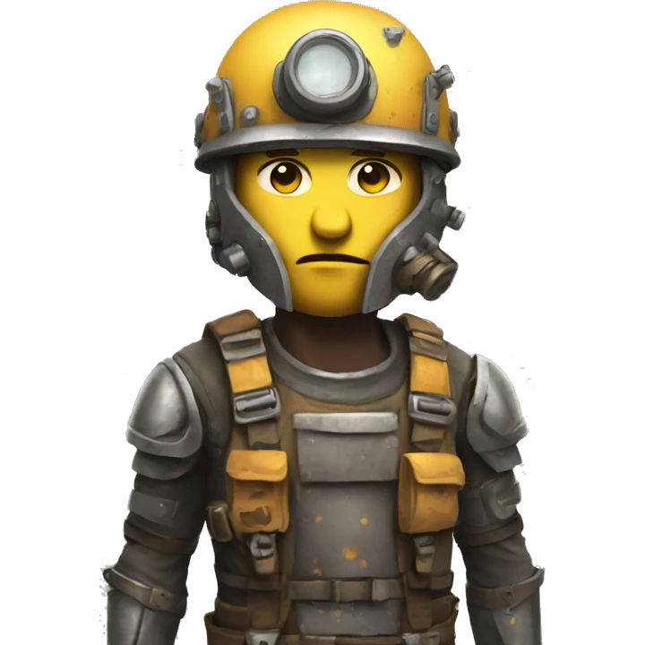 post apocalyptic builder in road sign armor emoji