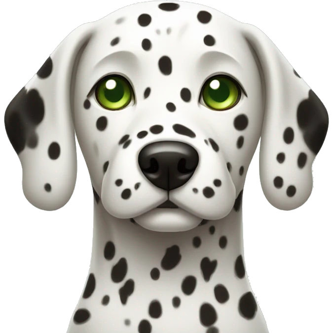pixel dalmatian dog with light green eyes emoji