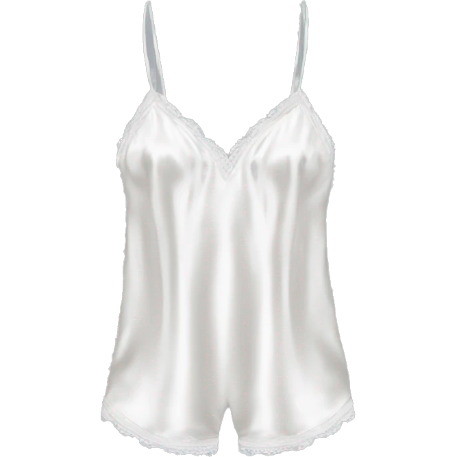 White silk camisole pjs emoji