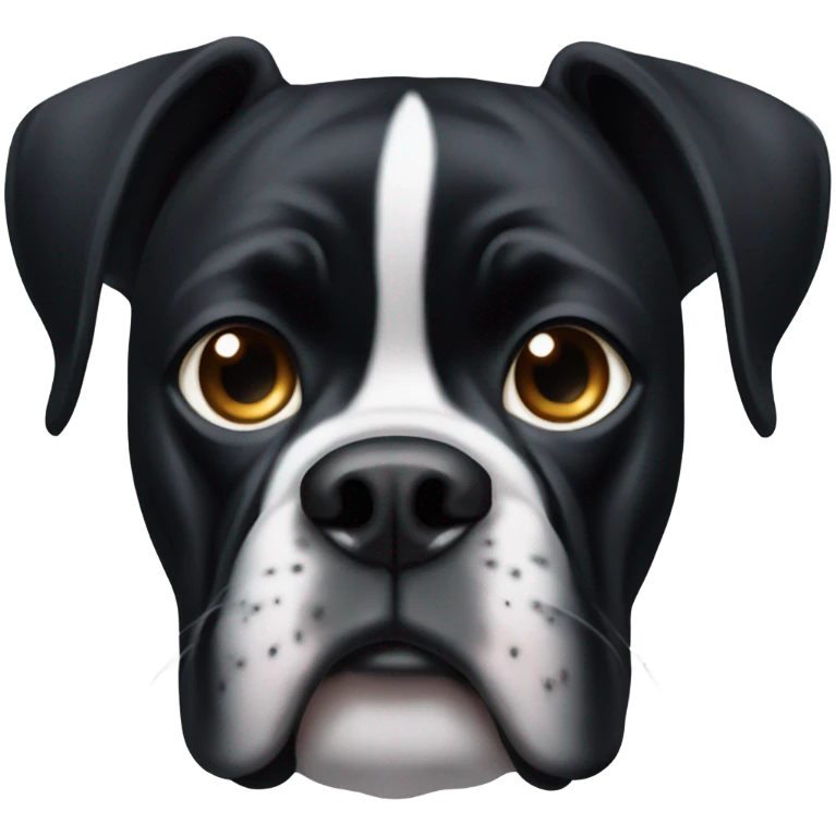 Black boxer dog who is the most handsome guy emoji