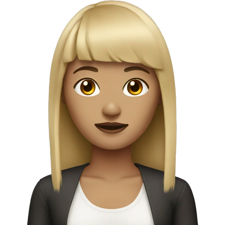 woman darkblonde with fringe emoji