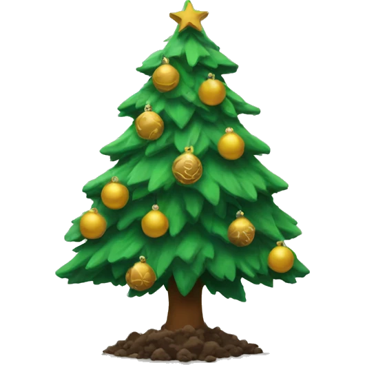 Christmas tree with digs emoji