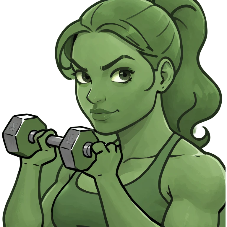Girl doing bicep curls emoji