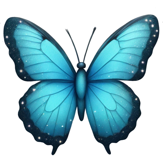 Sky blue butterfly with glitter  emoji