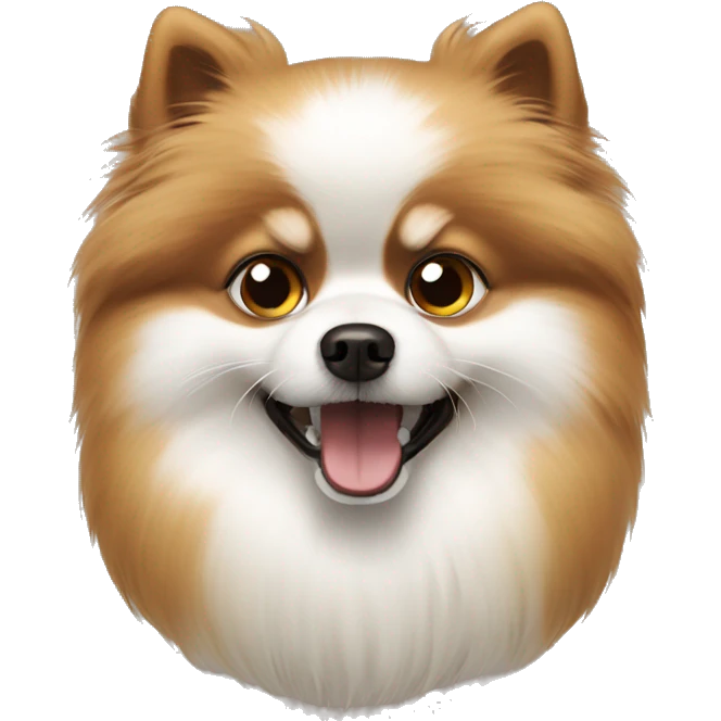 White and Brown Pomeranian. Angry emoji