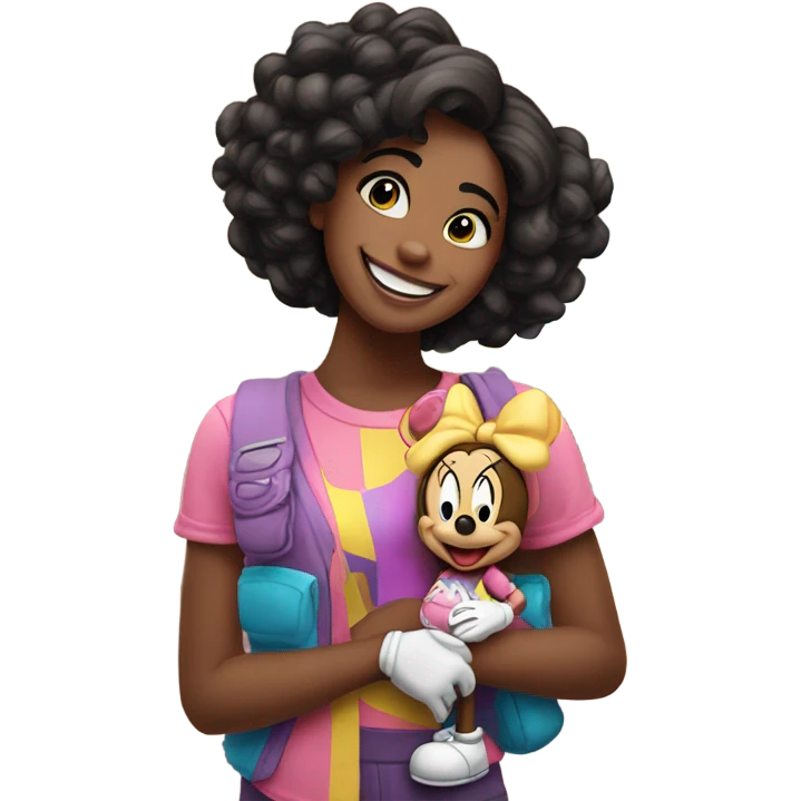 Girl in front of Disneyland emoji