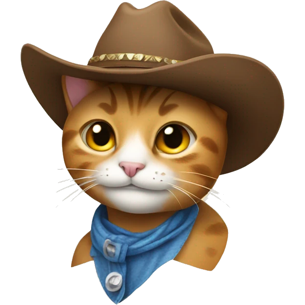 a cat wearing a cowboy hat smiling emoji