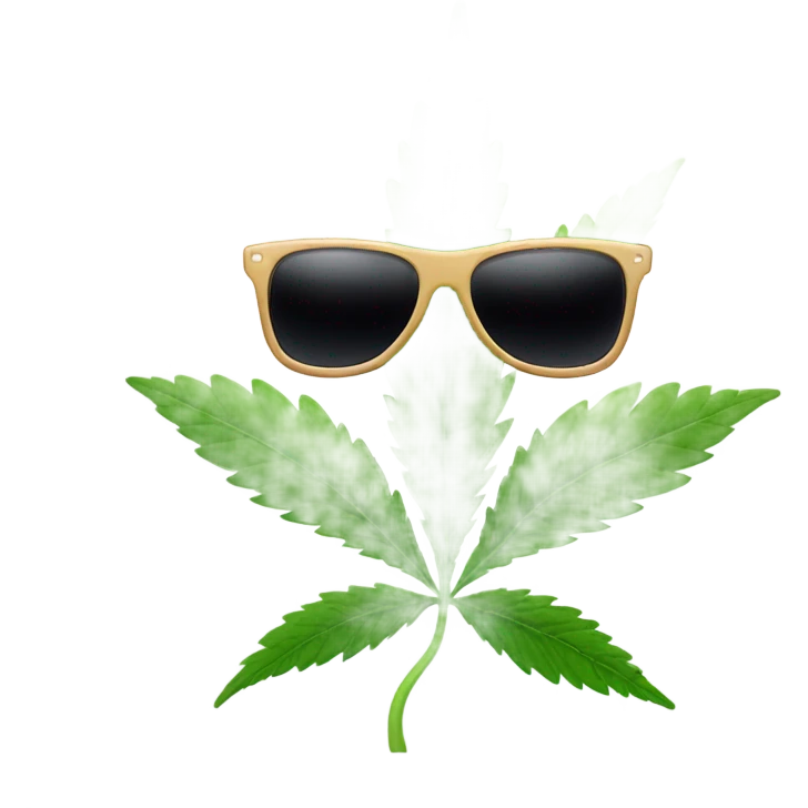 Cannabis with sunglasses growing emoji