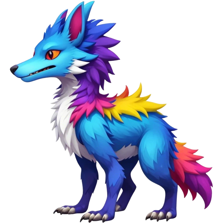 Epic Edgy Cute Colorful Vernid-Sergal-creature-animal full body emoji