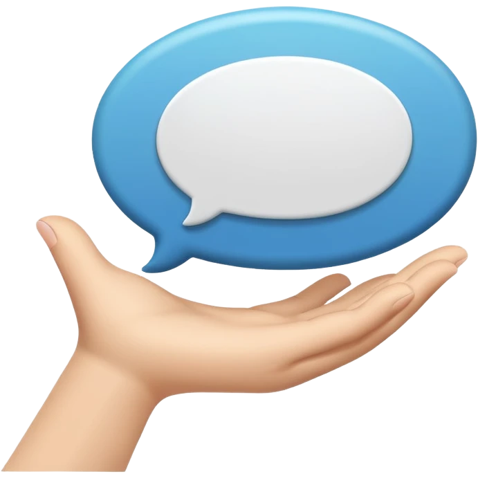 Open hands + speech bubble  emoji