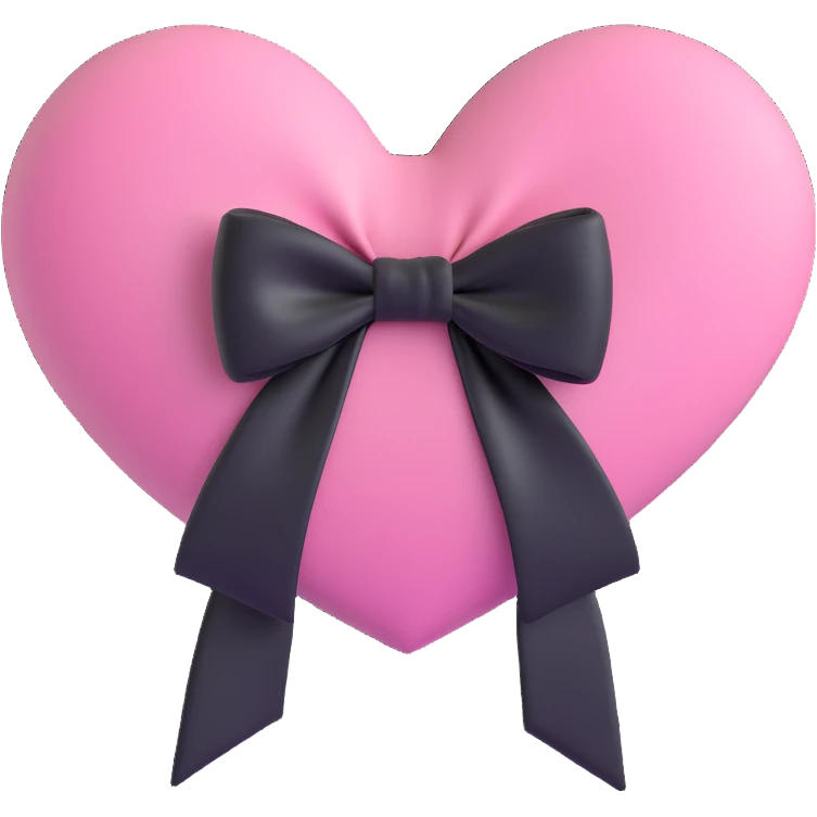 pink heart with a black bow knot emoji