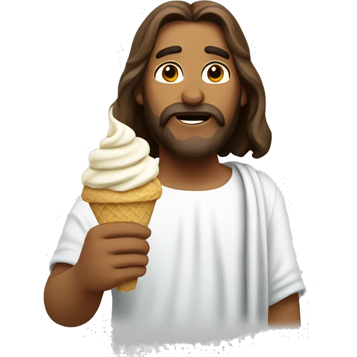 Jesus Christ eating ice cream emoji