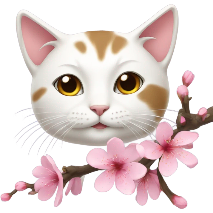 Cat with Sakura flower  emoji