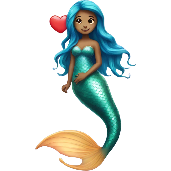 mermaid with a heart shaped fin emoji