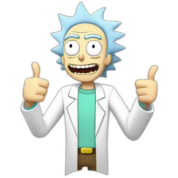 Happy Rick morty thumbs up emoji