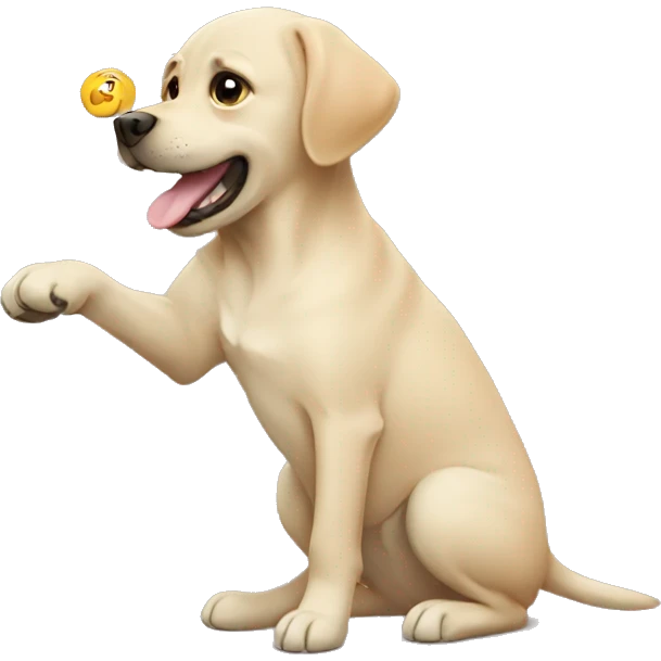 Labrador trying to catch his own tail emoji