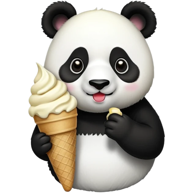 Panda eating ice creamrr emoji