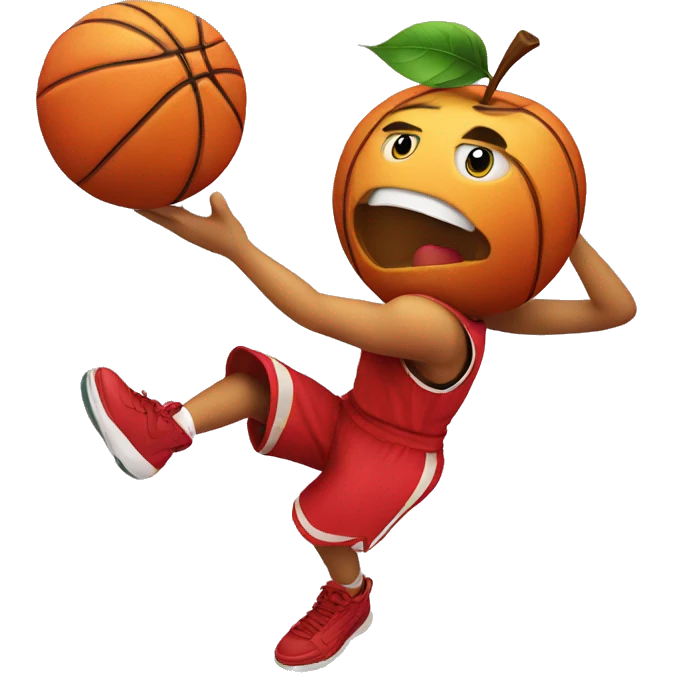 Apple with a basketball emoji
