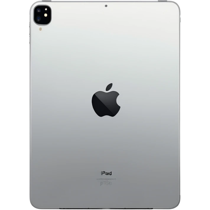 iPad Pro 11-inch back view minimal background with visible Apple logo emoji