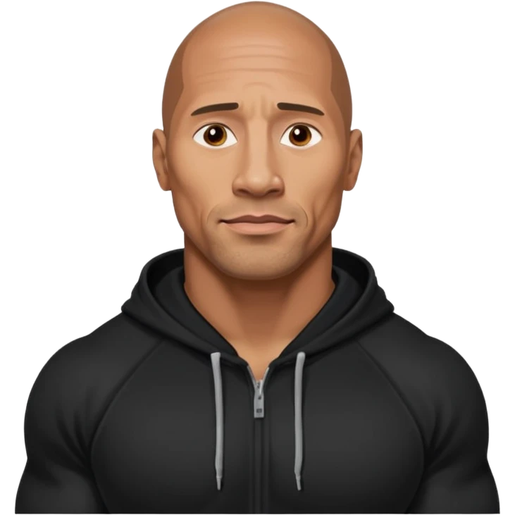 dwayne johnson with black hoodie emoji