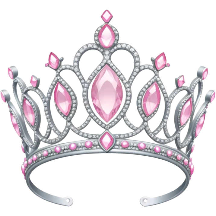 pale pink tiara sparkly silver emoji