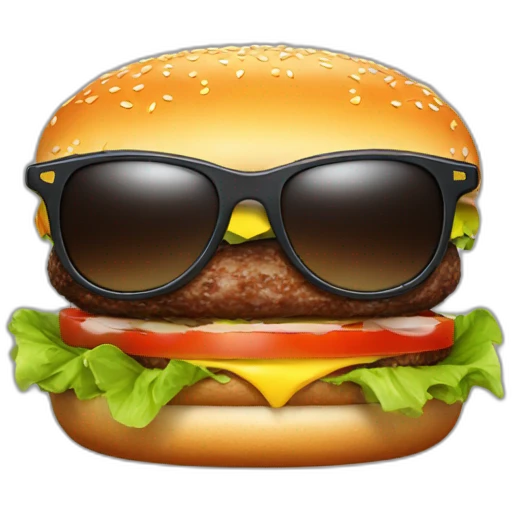 Burger with sunglasses emoji