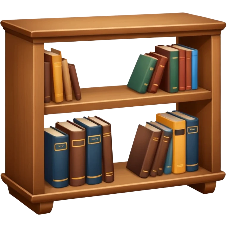 a small light wooden table bookshelf storage emoji