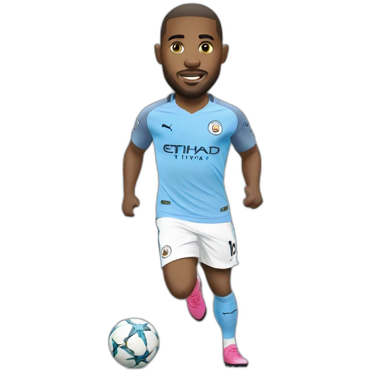 manchester city player running big head emoji
